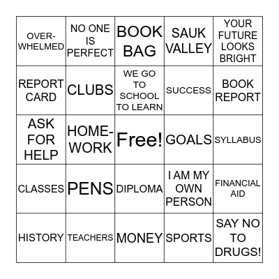 GRADUATION BINGO Card