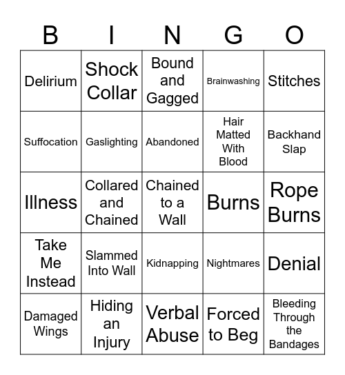 Bad Things Happen Bingo Card