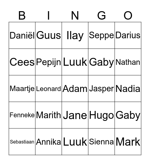Cambridge PET getting to know each other  Bingo Card