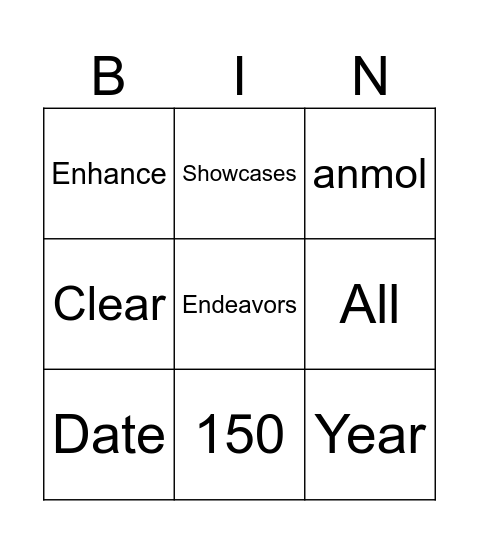 Annotated Bibliography Bingo Card