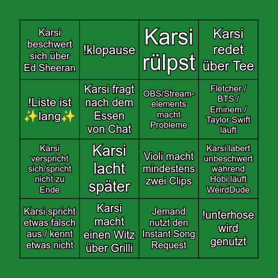 MrKarsiks suuuuuuper gutes (und 🍋zitroniges🍋) Bingo Card