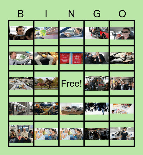 Transportation Bingo Card