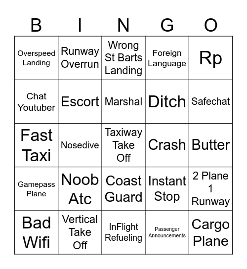 Ptfs Bingo Card