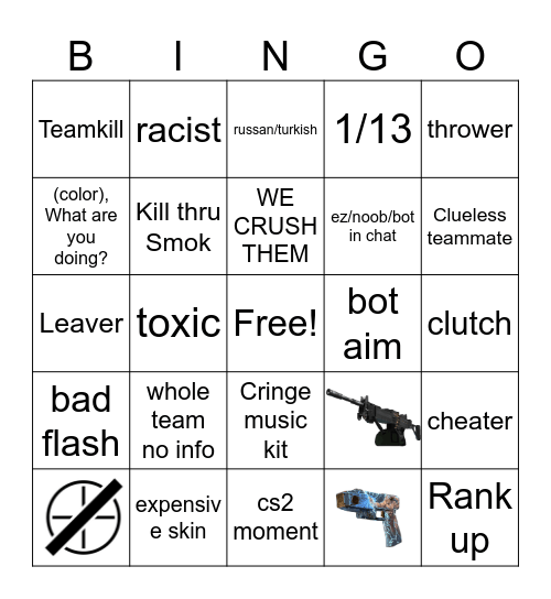 CS2 Bingo Card