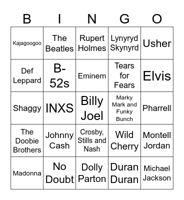 Ameriprise Music Bingo #2 Bingo Card