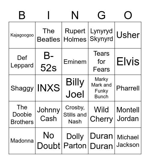 Ameriprise Music Bingo #2 Bingo Card