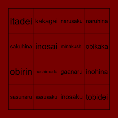 angelgakure's love bingo Card