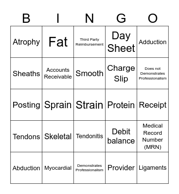 MA50 Week 4 Theory Exam BINGO Card