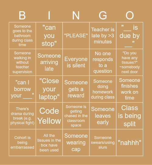 DCC Bingo Card