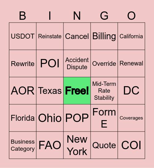 Stop... Hammill Time!! Bingo Card