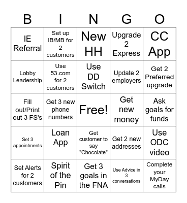 PB Bingo Card