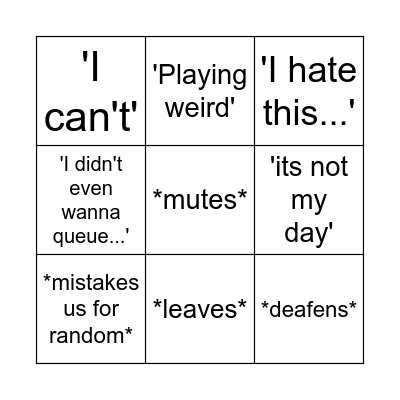 Soren rage bingo Card