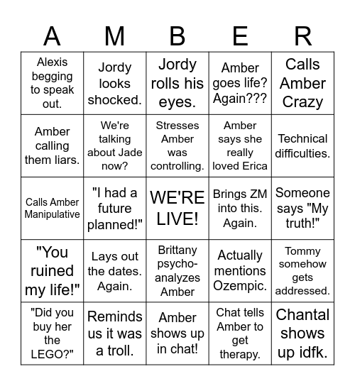 Valentine's Live Bingo Card