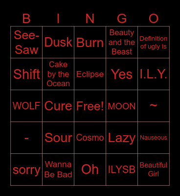 The Rose 7th Anniversary Bingo Card