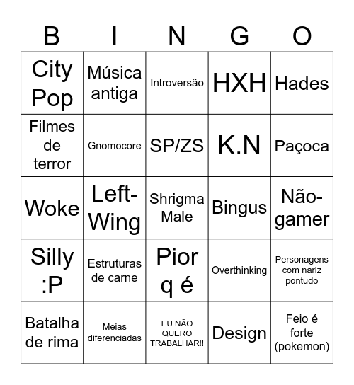 ERK BINGO Card