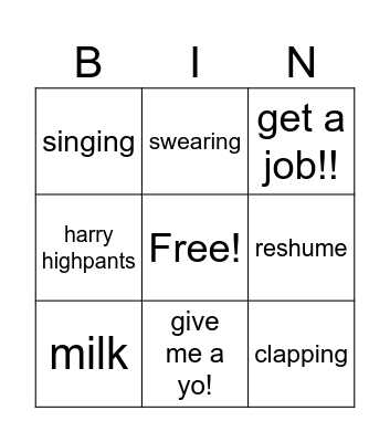 Mrs Lake Bingo Card