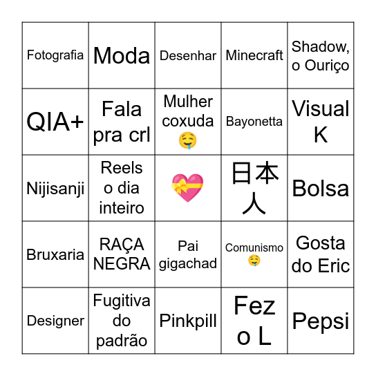Stefany Bingo Card