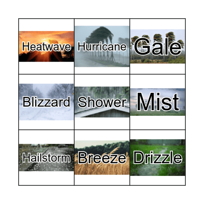 Weather bingo! Bingo Card