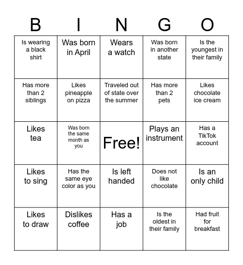 FIND SOMEONE WHO Bingo Card