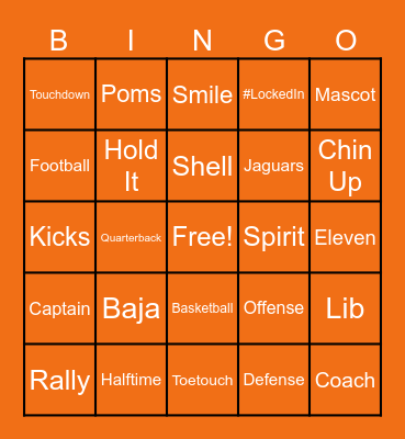 Cheer Bingo Card