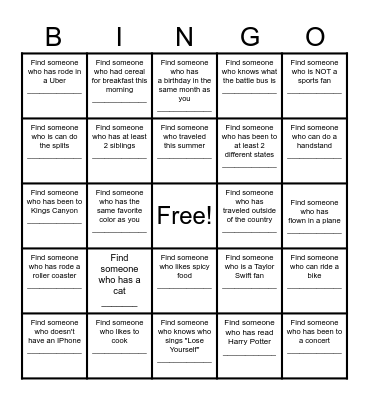 Computer Science Bingo! Bingo Card