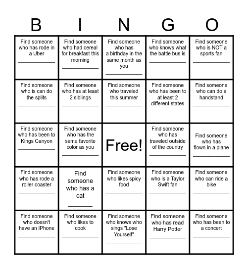 Computer Science Bingo! Bingo Card