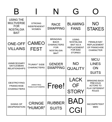 M-SHE-U BINGO Card