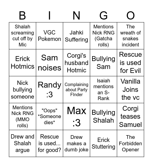 Discord Bingo Card