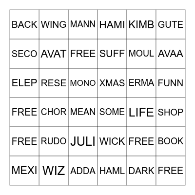 Ticket Sales Bingo Card