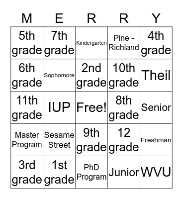 HOW DO YOU SPELL MARY - BINGO Card