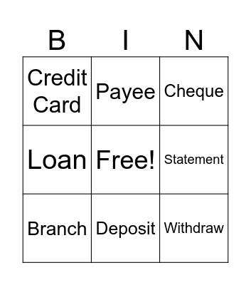 Saving Money Bingo Card