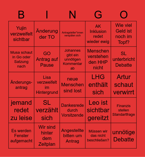 StuRa 05.08.2024 Bingo Card