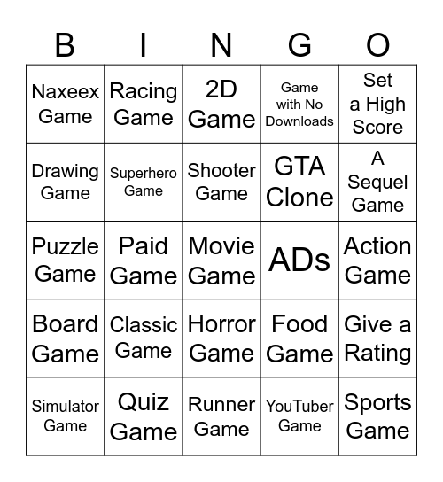 Playstore BINGO Card