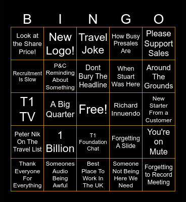 UK All Hands Bingo Card
