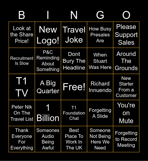 UK All Hands Bingo Card