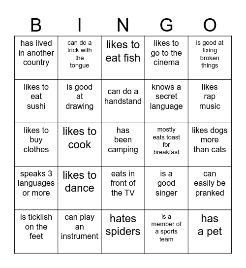 Bingo - Who … Bingo Card