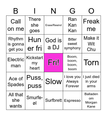 MUSIKK BINGO Card