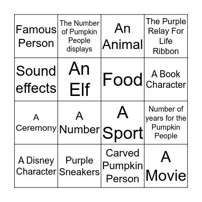 Pumpkin People BINGO Card