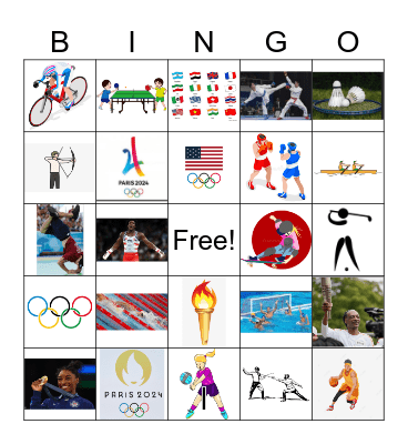 Olympics Bingo 2024 Bingo Card