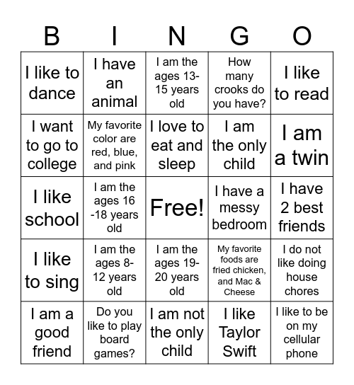 We Have a Voice Bingo Card