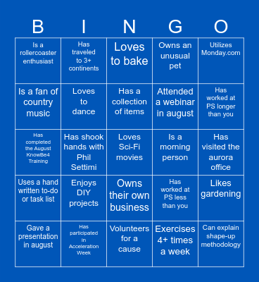 PS Remote Networking Bingo Card