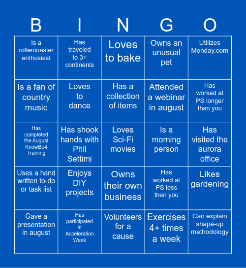 PS Remote Networking Bingo Card