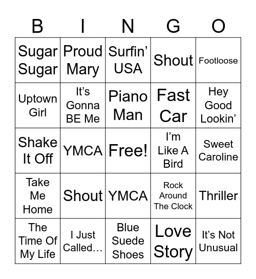 Music Bingo Card