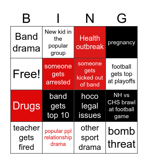 2024-2025 Caledonia bingo Card