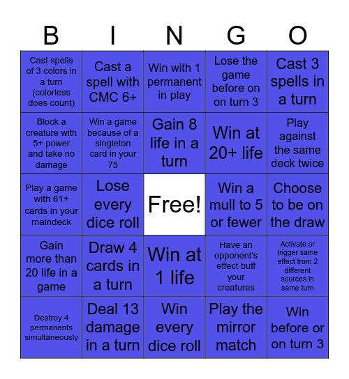 Premodern Bingo! Bingo Card