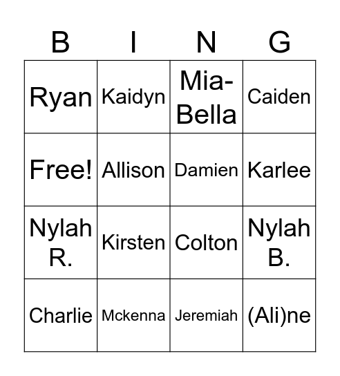 Advanced Chorus: 1 Bingo Card