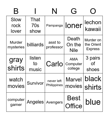 Carlo 1yr Anniversary BINGO! Bingo Card