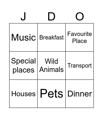 Connection Bingo Card