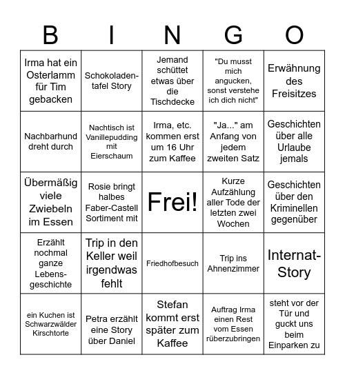 Tante Luzi Bingo Card