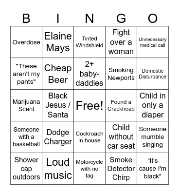 East Side Bingo Card
